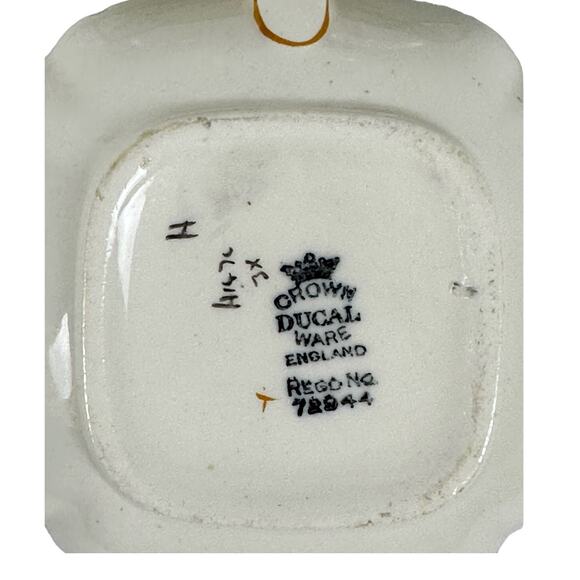 Crown Ducal Ware England 72944 Antique 1930's Creamer & Sugar Bowl w/Lid-Read! - Picture 10 of 12